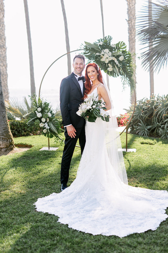Tropical Glam Boho Wedding with Custom Bridal Garter