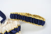 Custom Wedding Garter: Ivory, Gold and Navy
