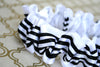 Custom Wedding Garter: White & Black Stripes