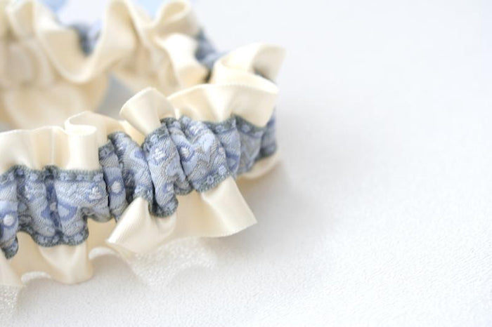 Ivory and Something Blue Garter
