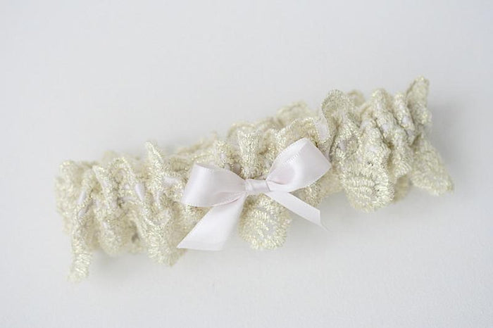 Garter: Gold Lace with Blush