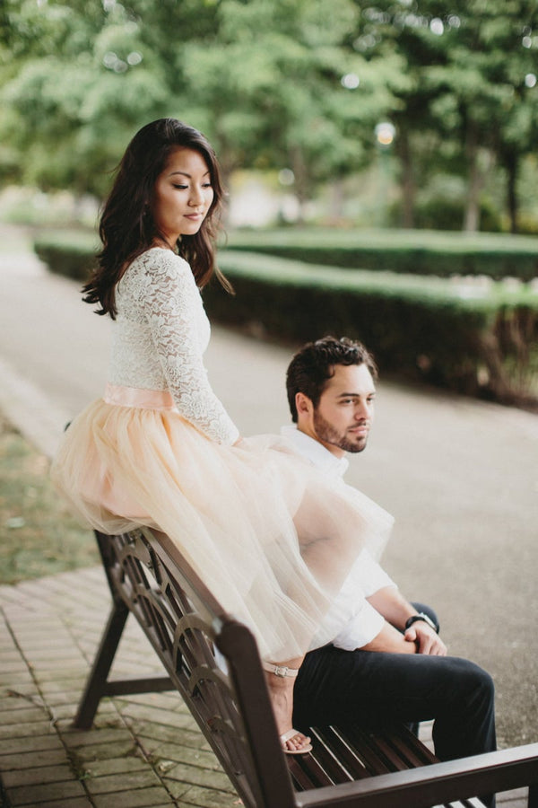 Light & Airy Dresses & Skirts For Engagement Photos, Wedding