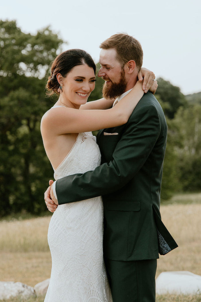 Bride and Groom Outdoor Dance Rustic Barn Wedding