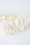 Garter Set: Ivory Lace & Embroidered Wedding Date