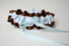 Chocolate Brown, White and Light Blue Garter