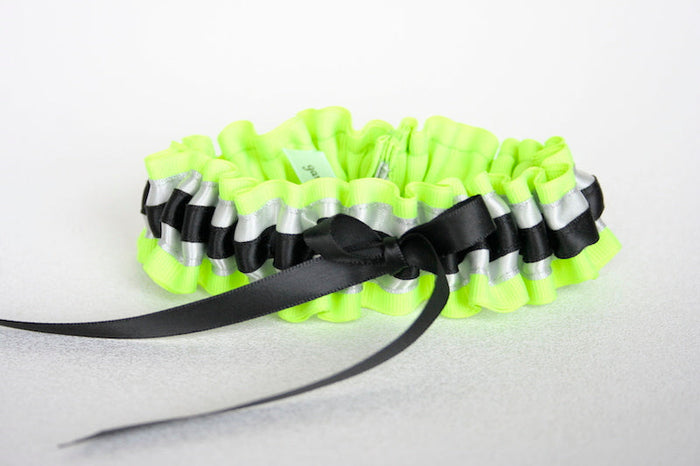 Neon Green, Gray and Black Garter