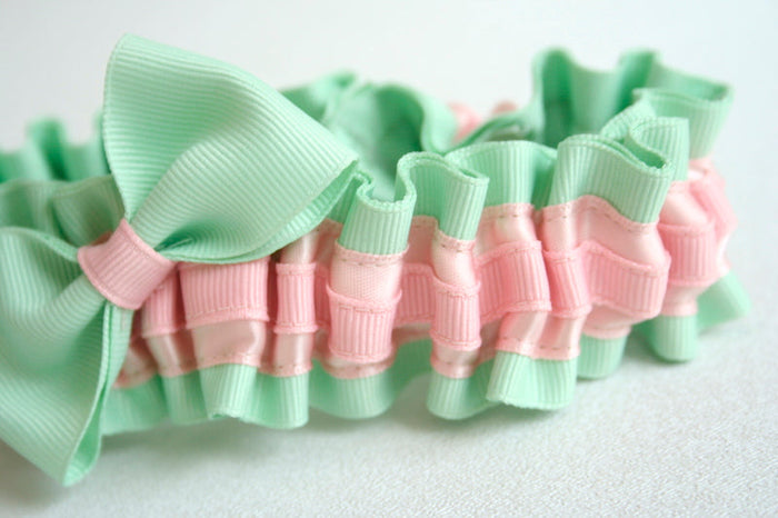 Mint and Pink Garter