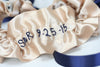 Custom Wedding Garter With Navy, Champagne & Lace