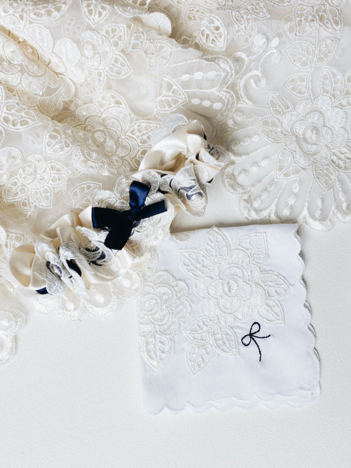 Custom Wedding Garter and Handkerchief Made From Mom's Dress by The Garter Girl