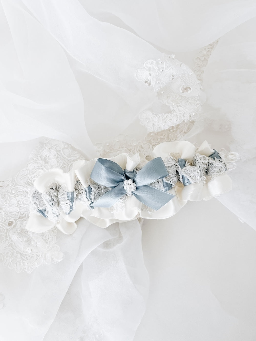 Custom wedding garter with lace from mother's wedding dress by The Garter Girl