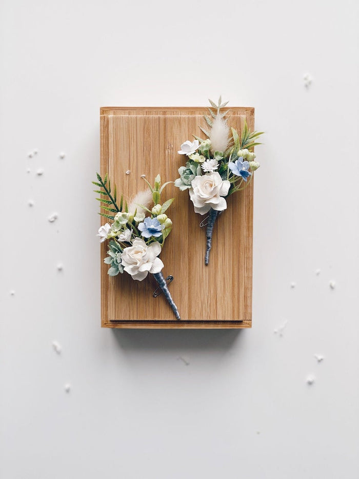 Dusty Blue Wedding Boutonniere