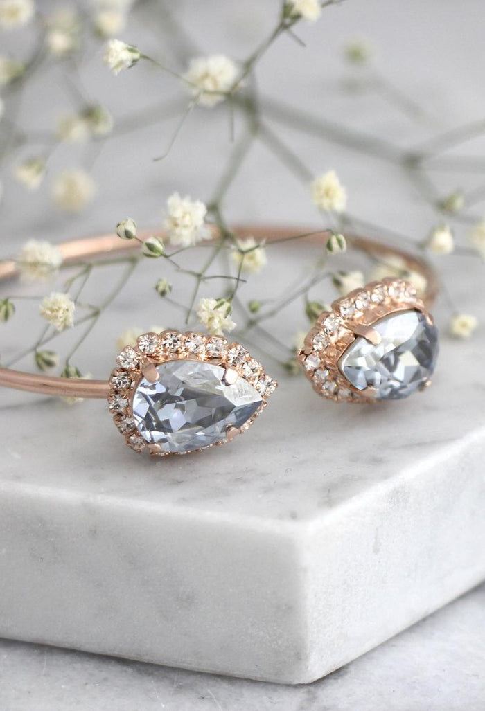 Dusty Blue Cuff Bracelet Something Blue for Bride