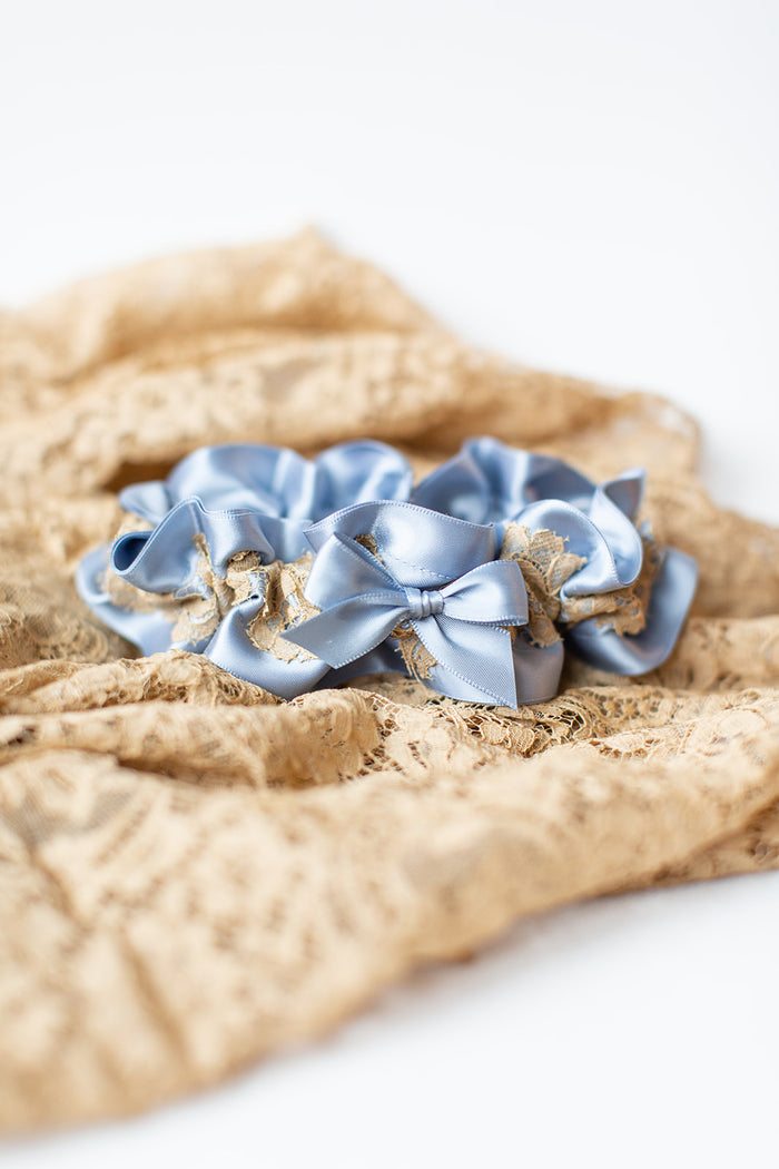 custom heirloom garter made from bride's grandmother's robe