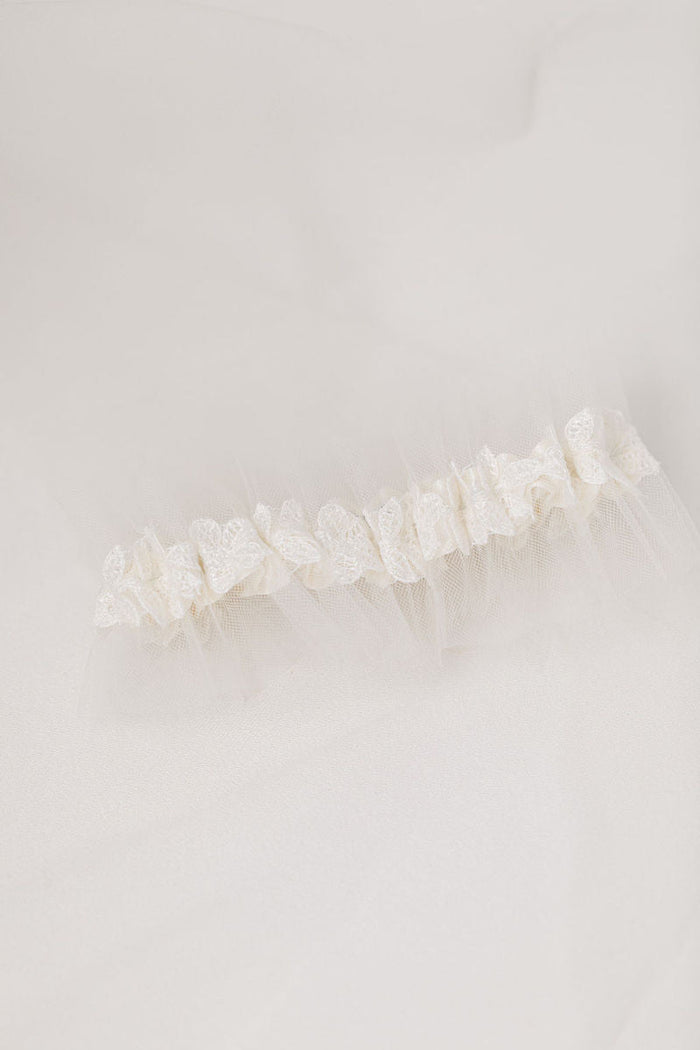 wedding garter made from bride's mother's veil