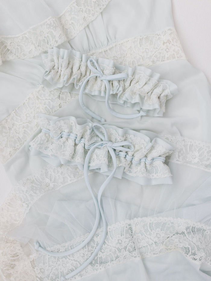 Lace Wedding Garters Made From Grandmother's Robe