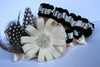 Custom Garter Spotlight:  Ivory & Black Feathers