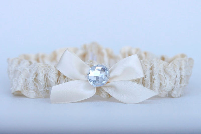 Ivory Lace and Sparkle Garter