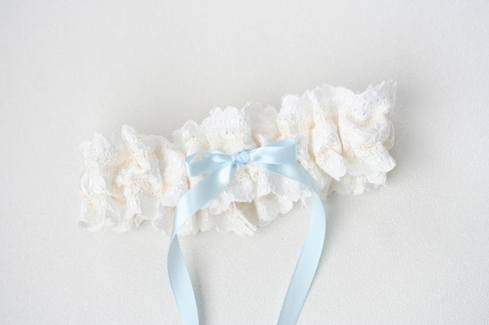Lace, Something Blue & Embroidered Garter
