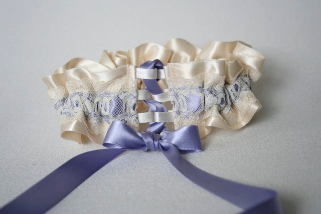 Lavender and Lace Corset Tie Garter