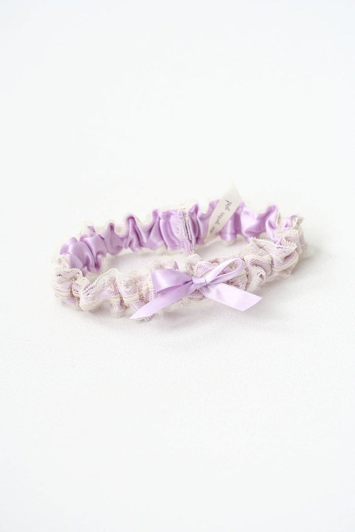 Ivory Lace and Lavender Garter