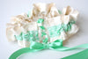 Ivory Lace and Mint Green Corset Tie Garter