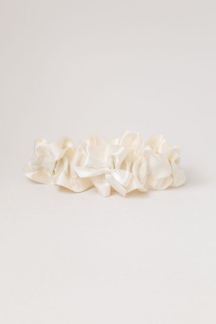modern wedding garter set with satin and grosgrain