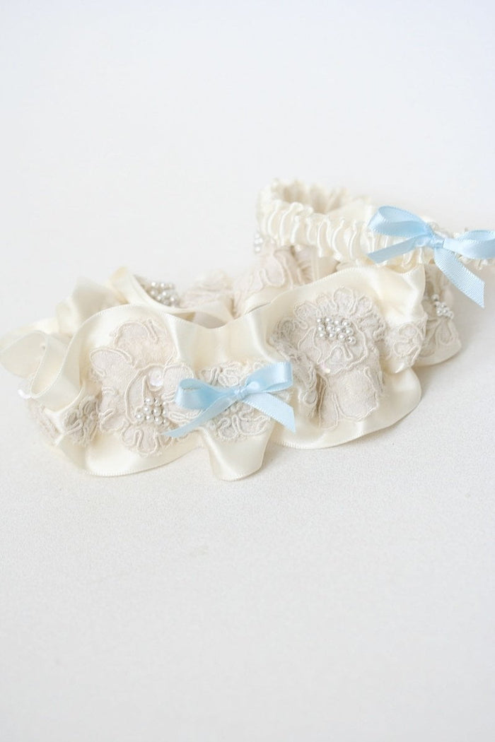 Garter Set: Lace From Sleeve of Mother's Wedding Dress