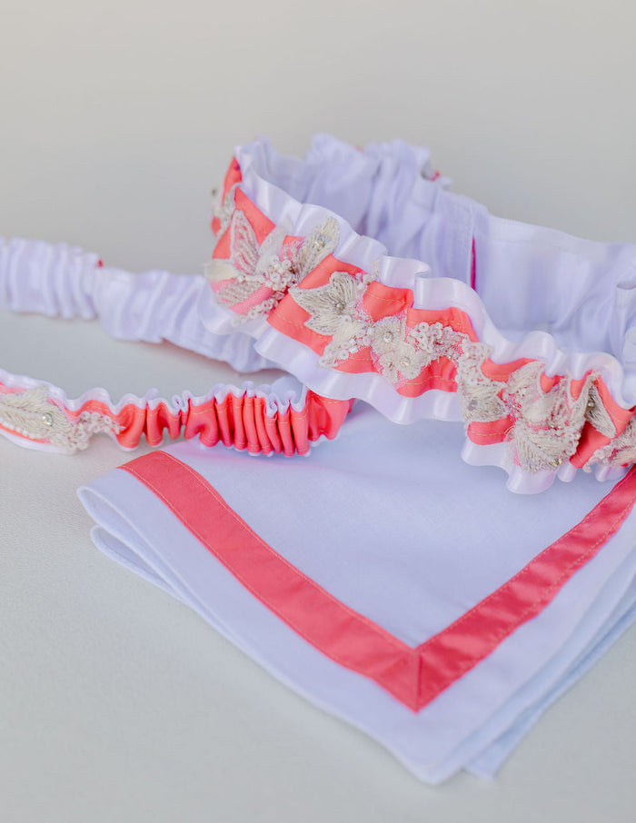 wedding garter heirlooms made from mother and daughter wedding dresses by The Garter Girl