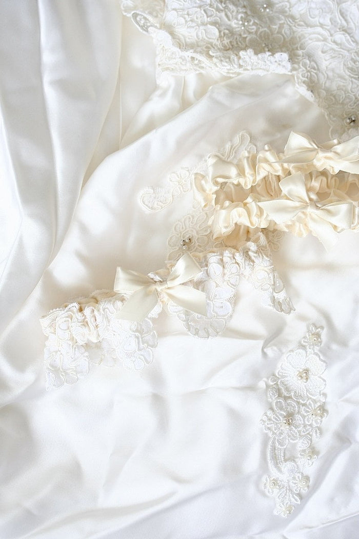 Garter Set: Mother's Wedding Dress Lace