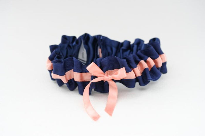 Navy and Light Orange Garter