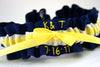 Navy Blue, Yellow and White Embroidered Garter