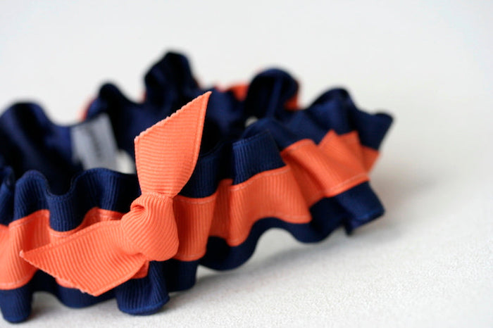 Navy Blue and Burnt Orange Garter