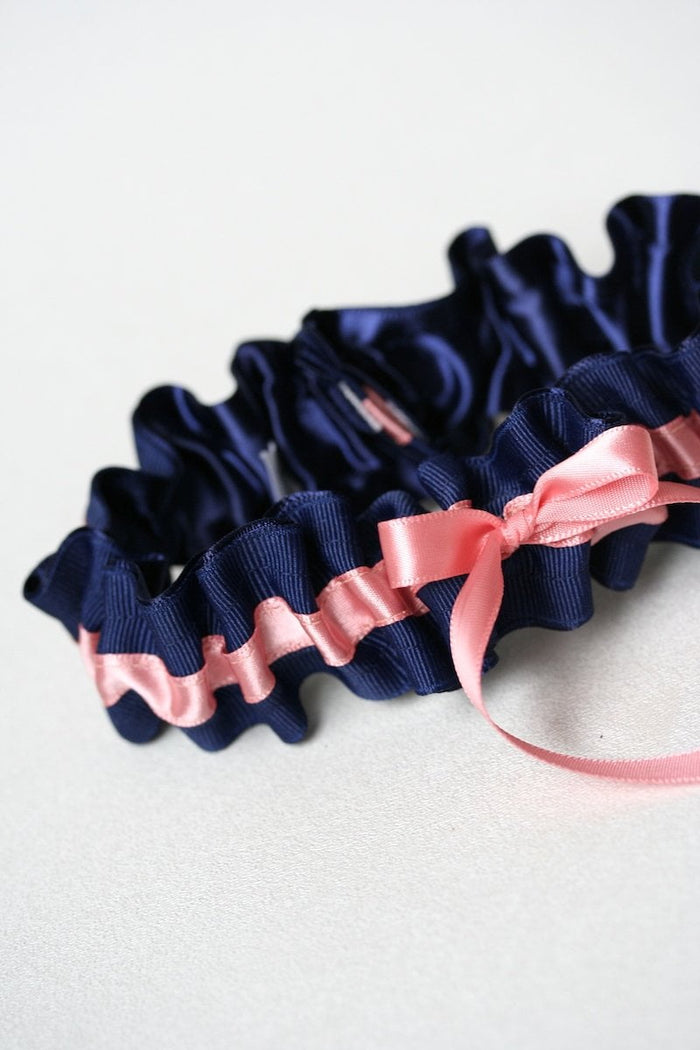 Navy & Coral Garter
