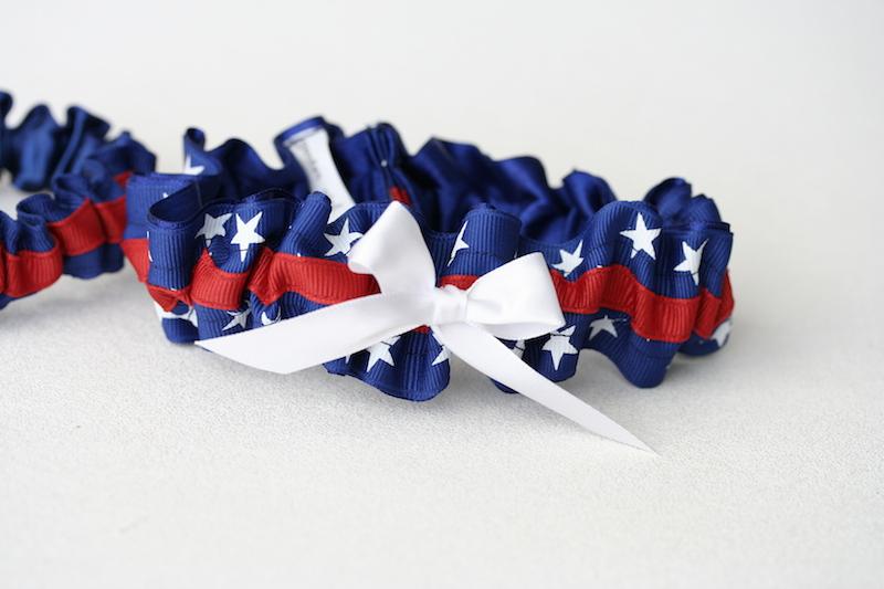 Custom Patriotic Wedding Garter Set
