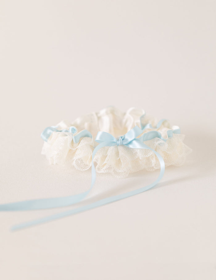 custom wedding garter with personalized embroidery by The Garter Girl