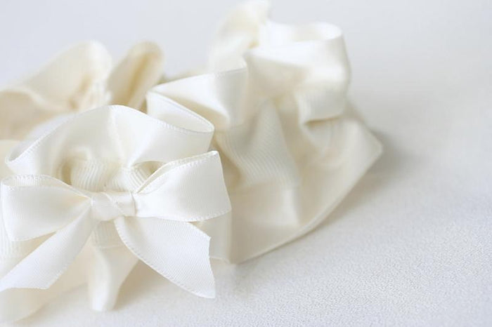 Garter: Ivory with Gold Embroidery