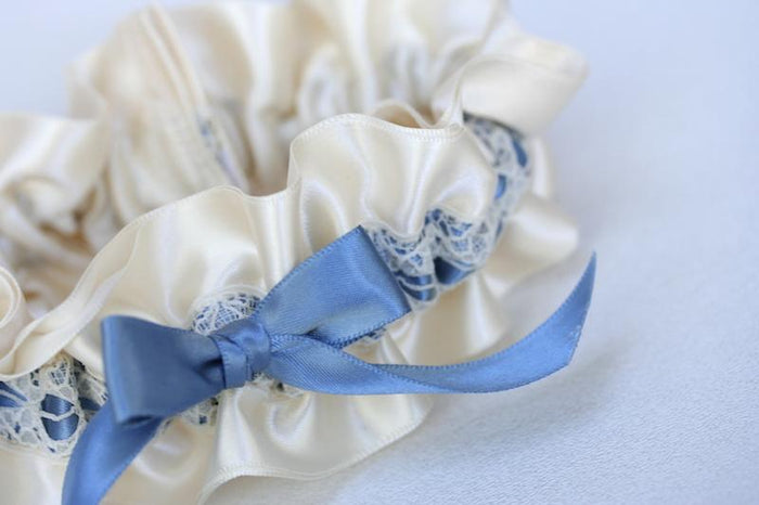 Ivory Lace and Something Blue Garter