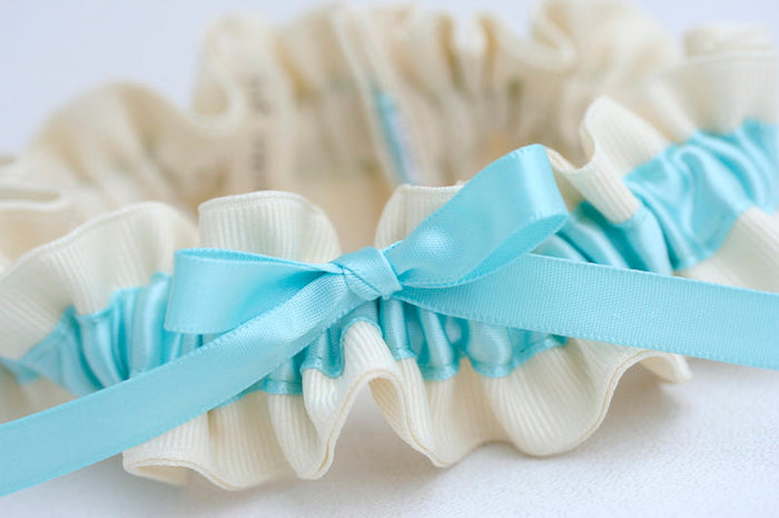 Ivory and Robin's Egg Blue Garter