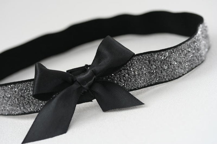 Black and Silver Glitter Garter