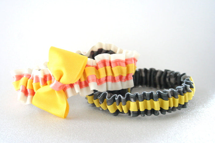 Ivory, Orange and Yellow Garter Set