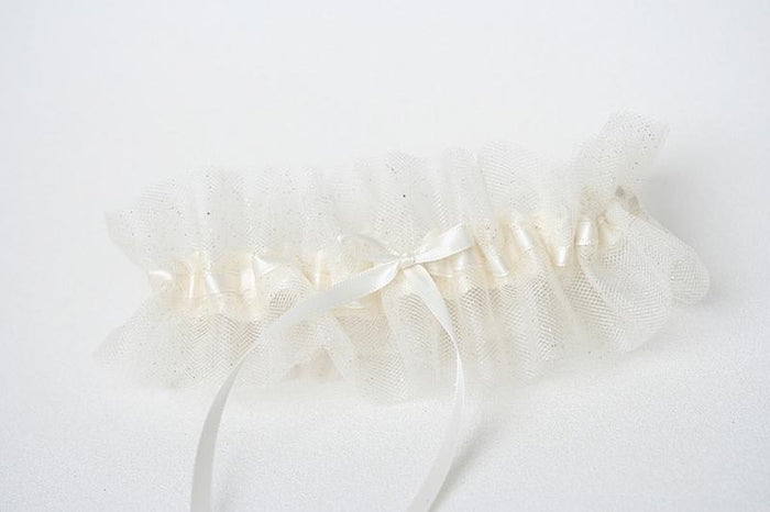 Garter: Tulle with Gold Glitter