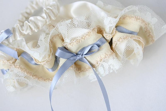 Garter Set: Made From Grandmother's Wedding Dress & Something Blue