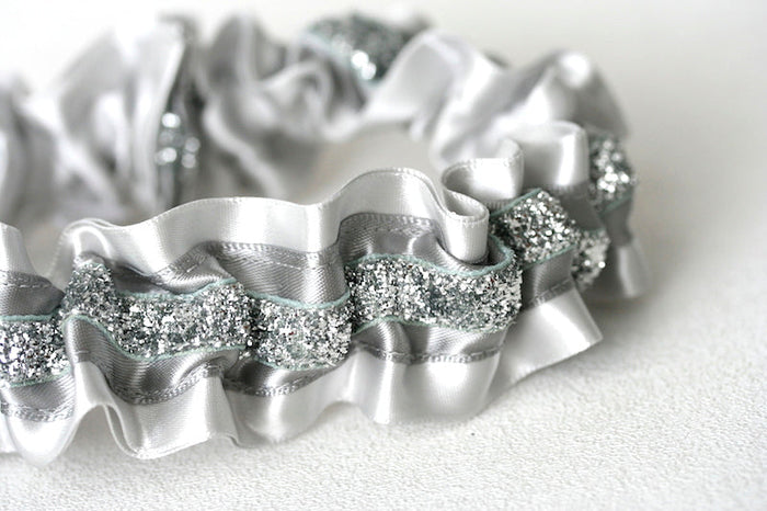 Gray and Silver Sparkle Garter