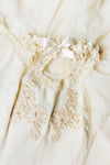 wedding garter & hankie set with beige lace from mother's and grandmother's wedding dresses with personalized embroidery - a handmade wedding heirloom by The Garter Girl