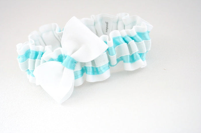 White and Aqua Garter