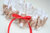 Red and White Sparkly Wedding Garter