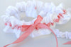 White Lace and Coral Garter Set
