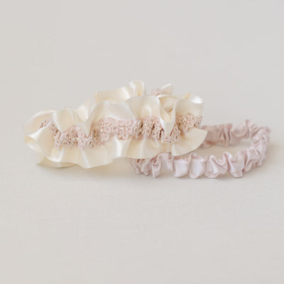 Shop our heirloom wedding garter sets handmade by luxury wedding garter designer, The Garter Girl