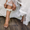 Ready-to-Ship - Golden Lace & Ivory Satin Wedding Garter