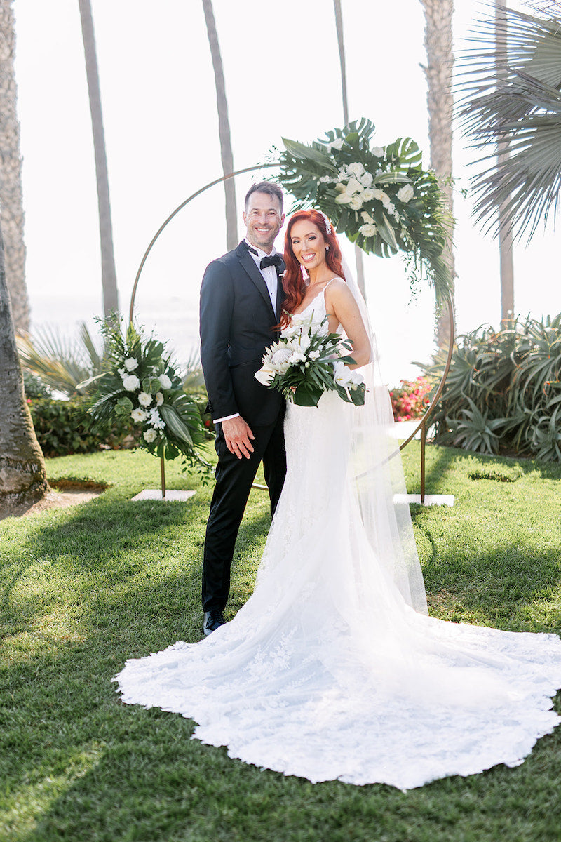 Tropical Glam Boho Wedding with Custom Bridal Garter